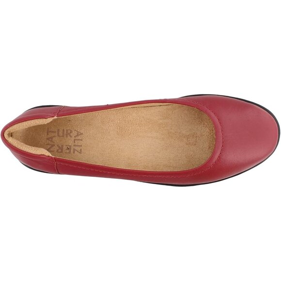 Naturalizer Women's Red Closed Rounded Toe Slip on Flexy Ballet Flat Shoes - Picture 7 of 8